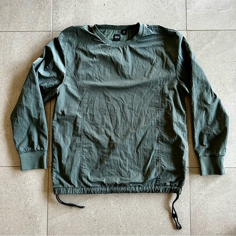 Hugo Boss Black Label, Men's Green Stadler Woven Crew-Neck Pullover
